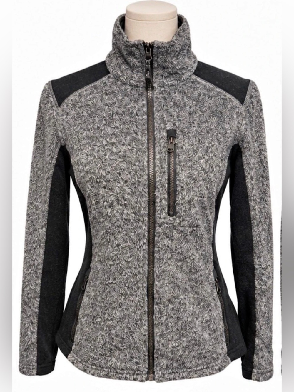 KÜHL Projekt Kestrel Fleece Jacket Women’s Small Gray Black Full Zip